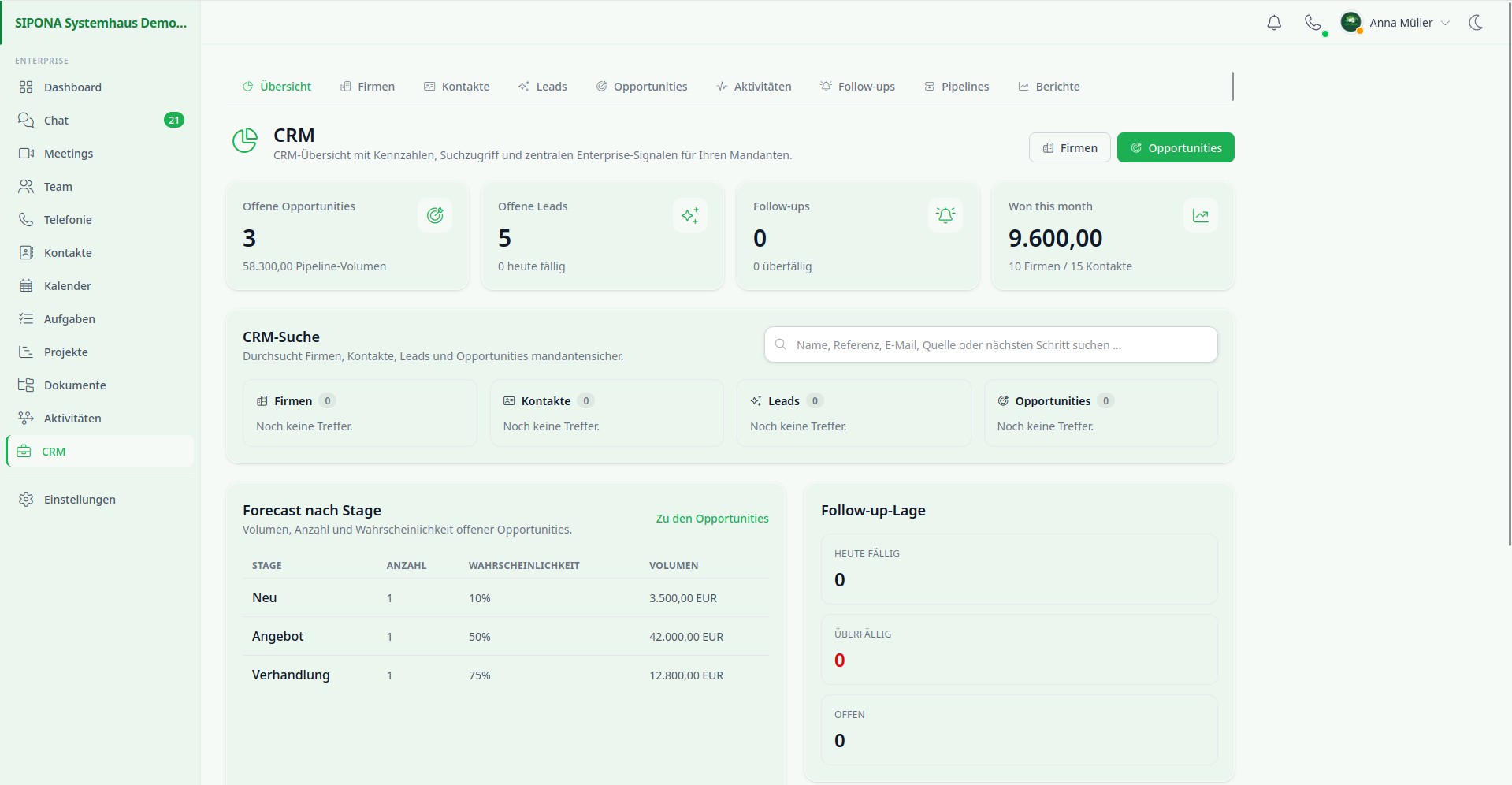 Screenshot CRM