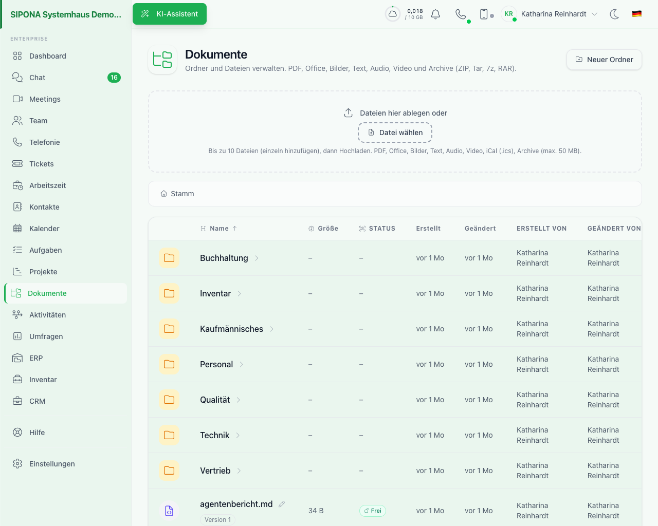 SIPONA documents screenshot