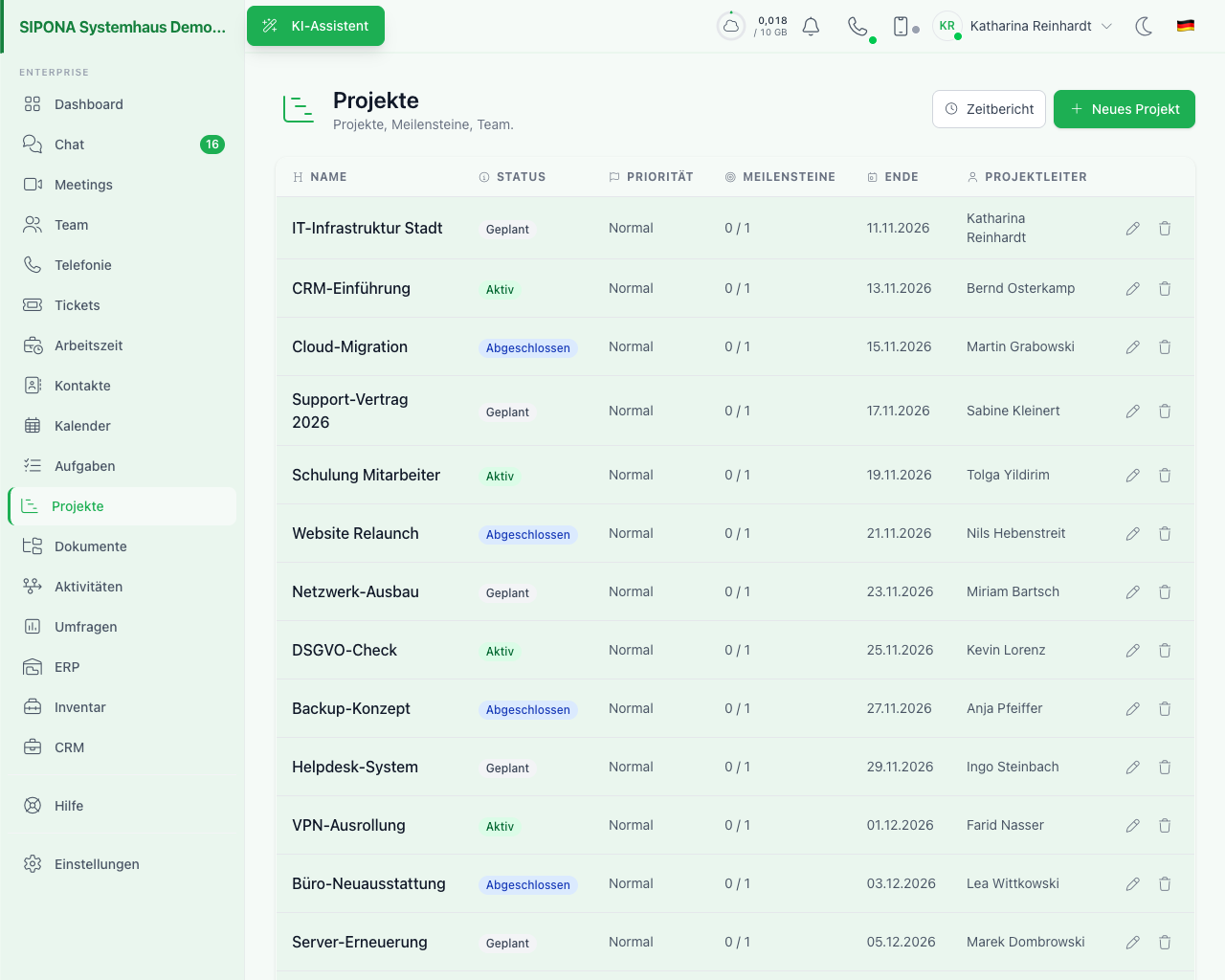 SIPONA projects screenshot